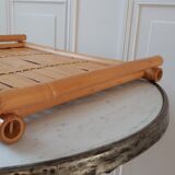 Large tray in bamboo and rattan 70s