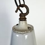 Large Industrial British Grey Enamel Pendant Lamp from Benjamin, 1960s