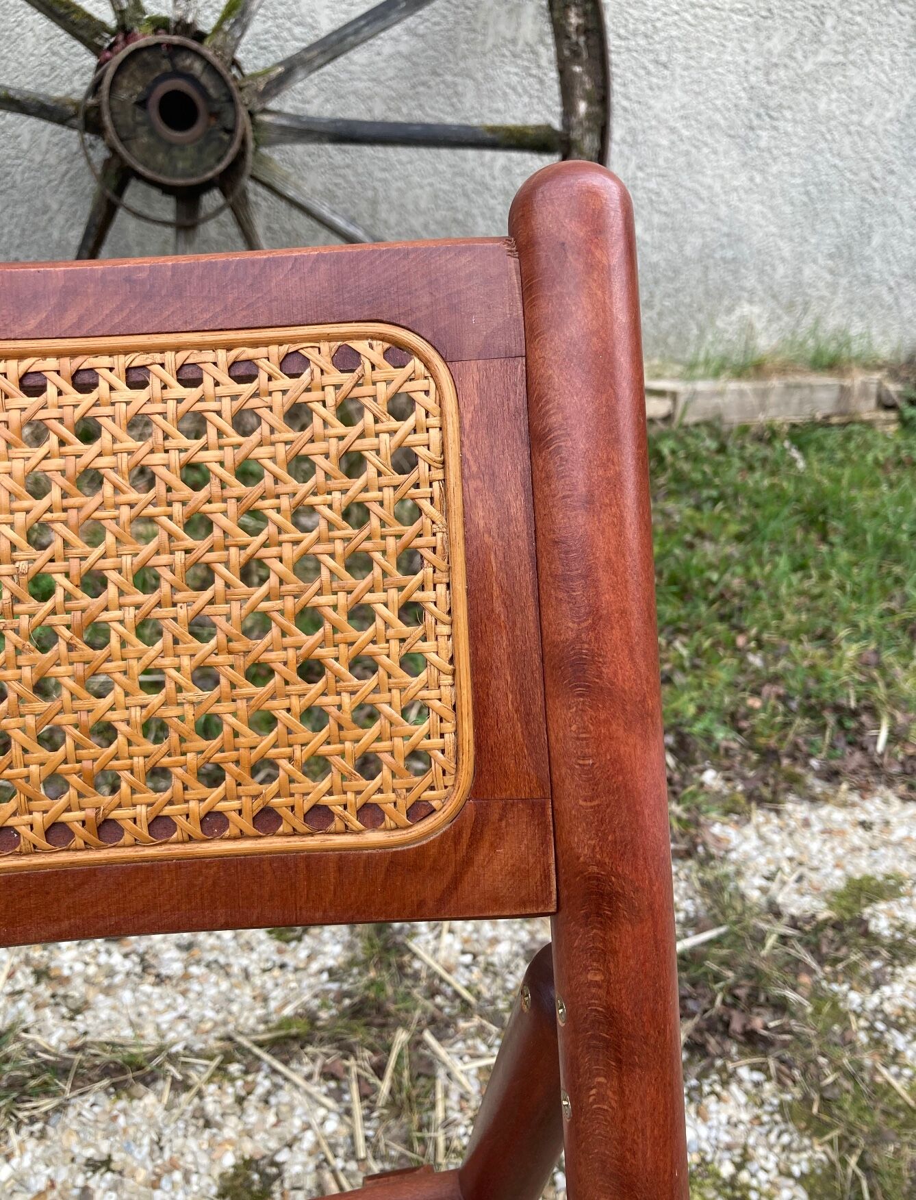 Pair of Italian folding chairs in vintage canning
