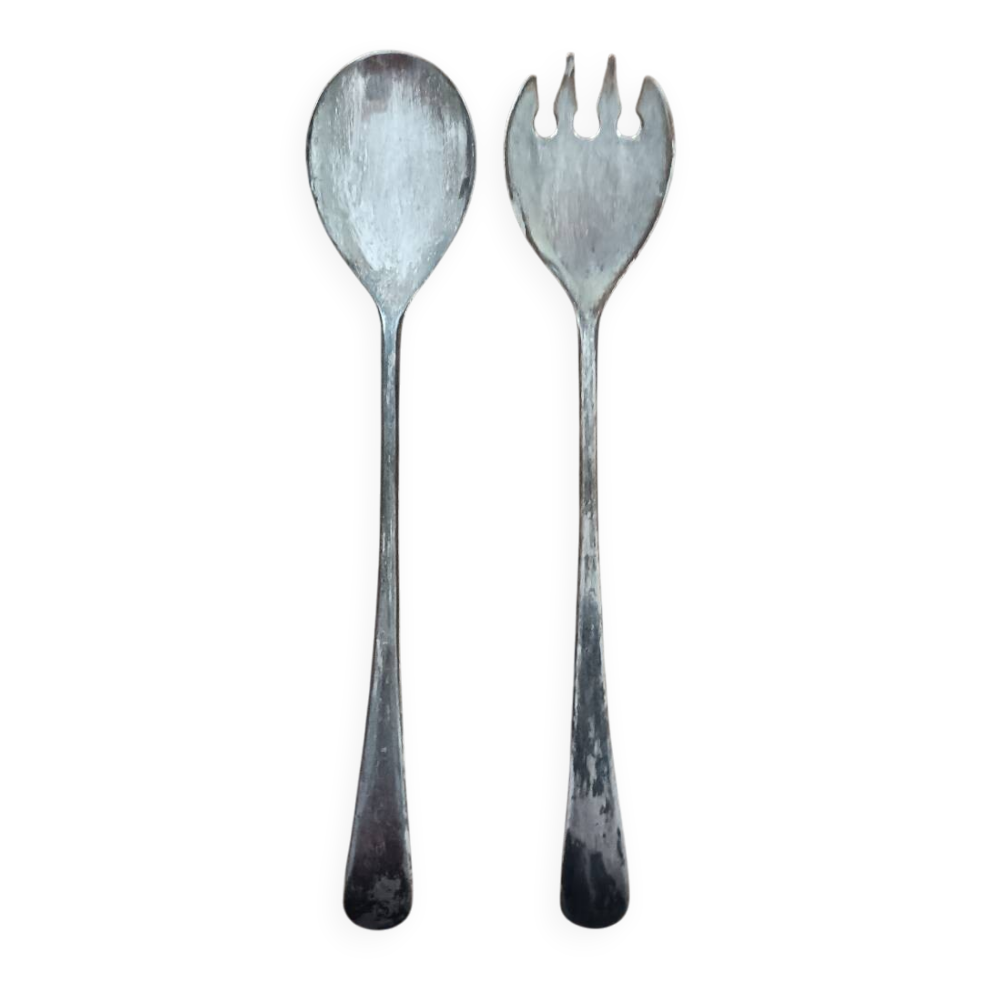 Salad service A E.P zinc Italy silver-plated metal 24 cm c24