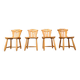 Mid century brutalist dining chairs, 1960s set of 4