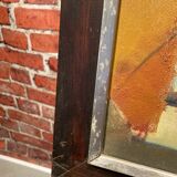 Huile sur toile représentant des bateaux en mer