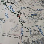 Vintage school map MDI FRANCE The Seine