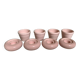 Four double pink candlesticks