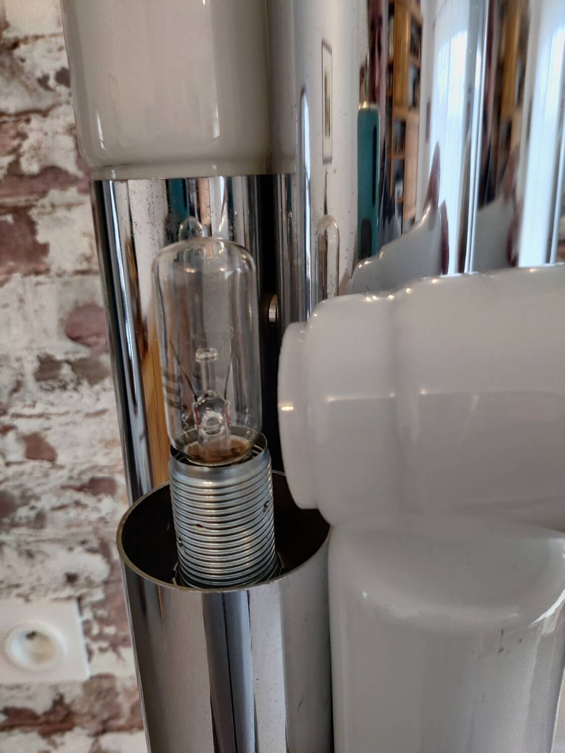 Iconic floor lamp by Gaetano Sciolari, chrome, 1970s - Space Age vintage