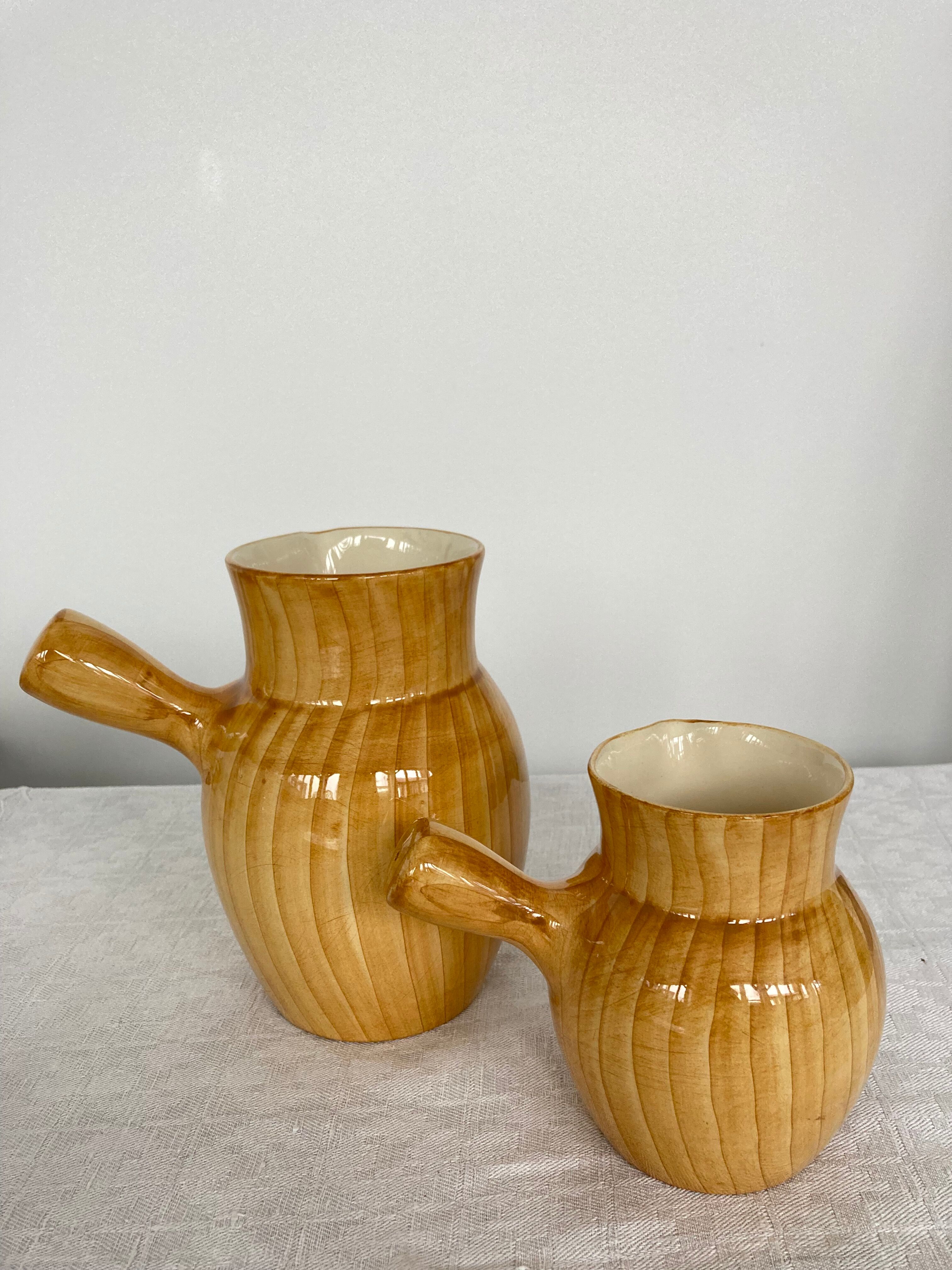 Pair of pitchers Grandjean Jourdan Vallauris 50s
