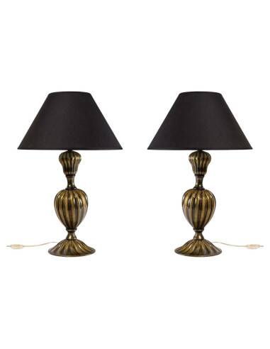 Pair of Murano glass table lamps, Italy, 1950s.