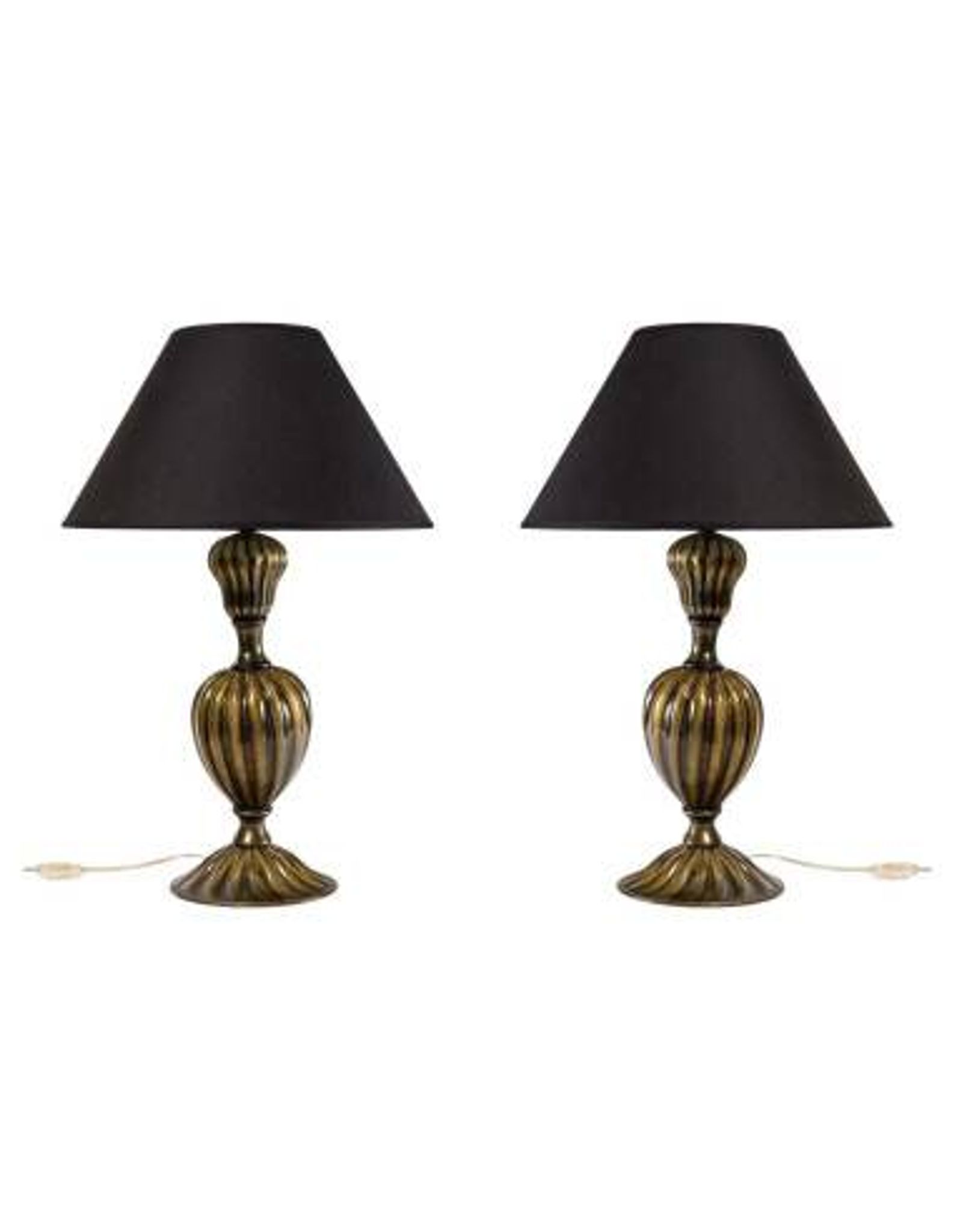Paire de lampes de table en verre de Murano, Italie, 1950.