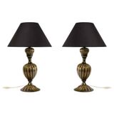 Pair of Murano glass table lamps, Italy, 1950s.