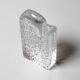 Mid-century Single Flower Textured Glass Block Bud Vase / Germany / 1960s