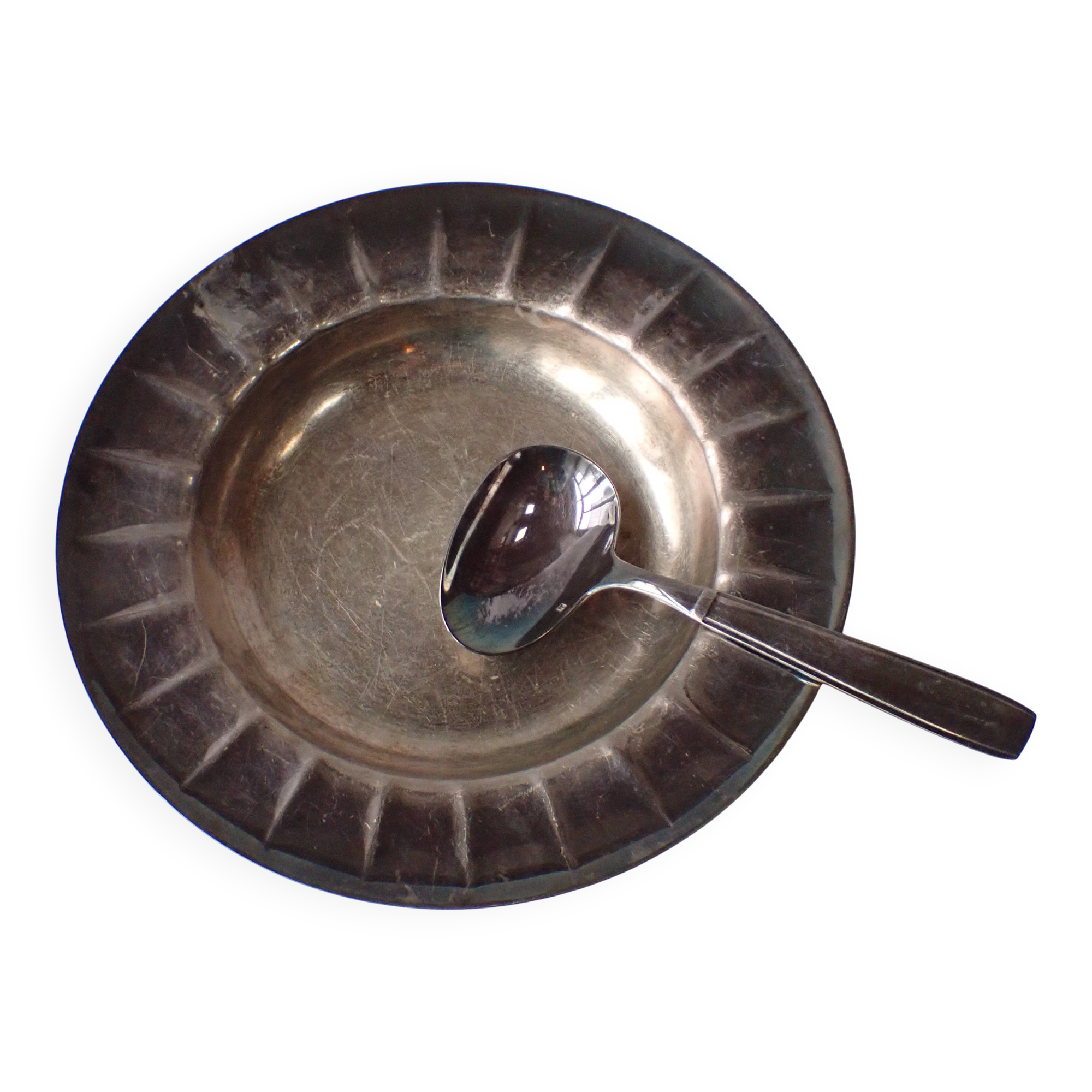 Christofle galla - silver-plated plate and spoon - birth box