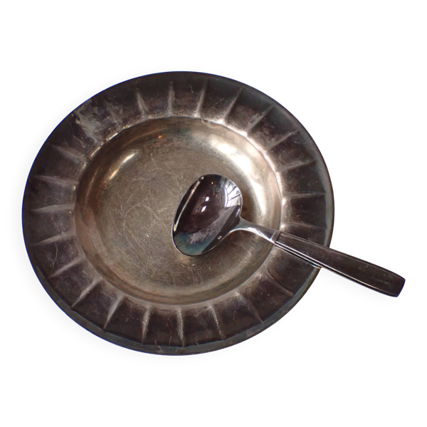 Christofle galla - assiette et cuillère métal argenté - coffret naissance — Beyit