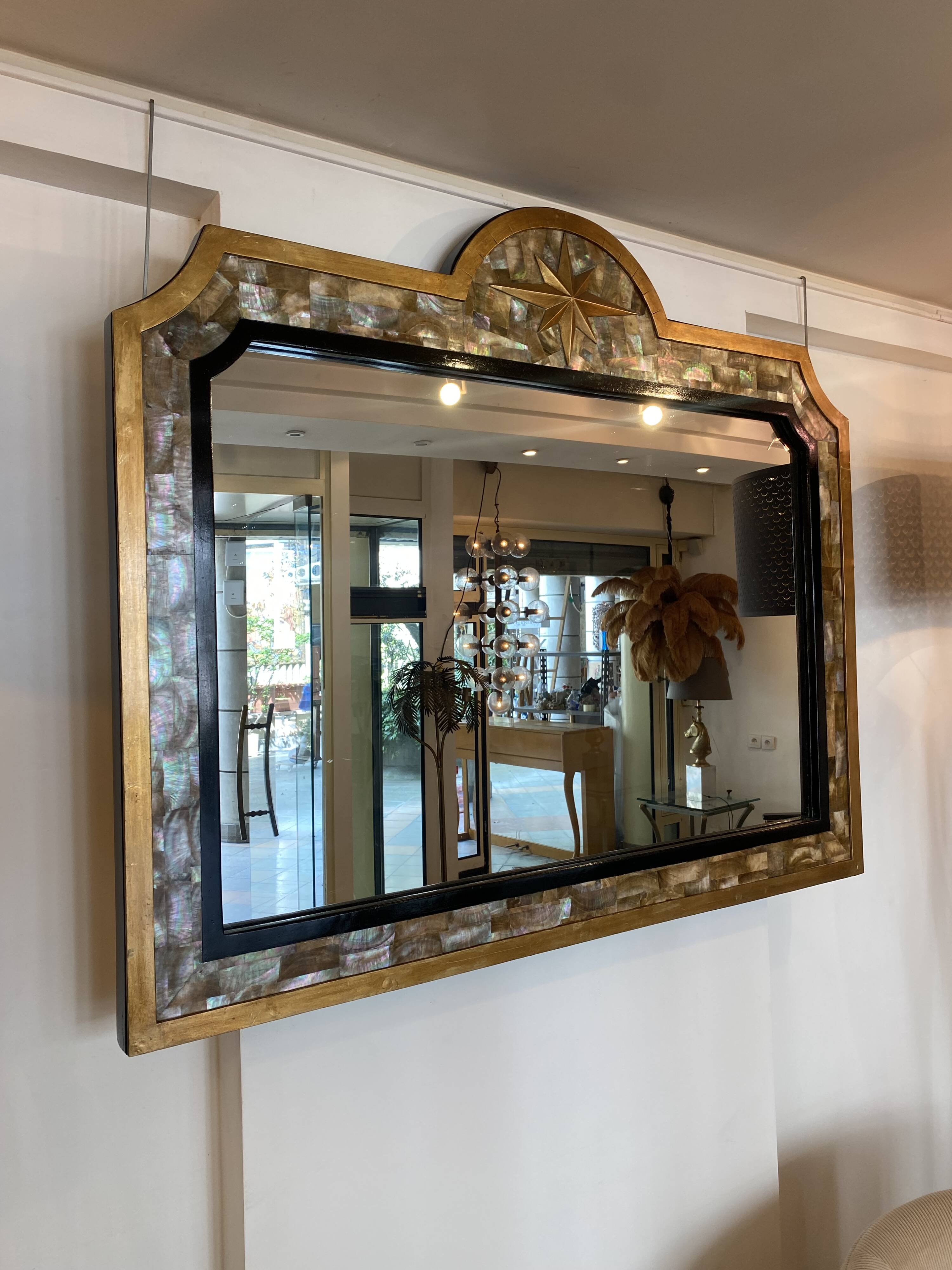 Tahitian mother-of-pearl mirror - 1940s