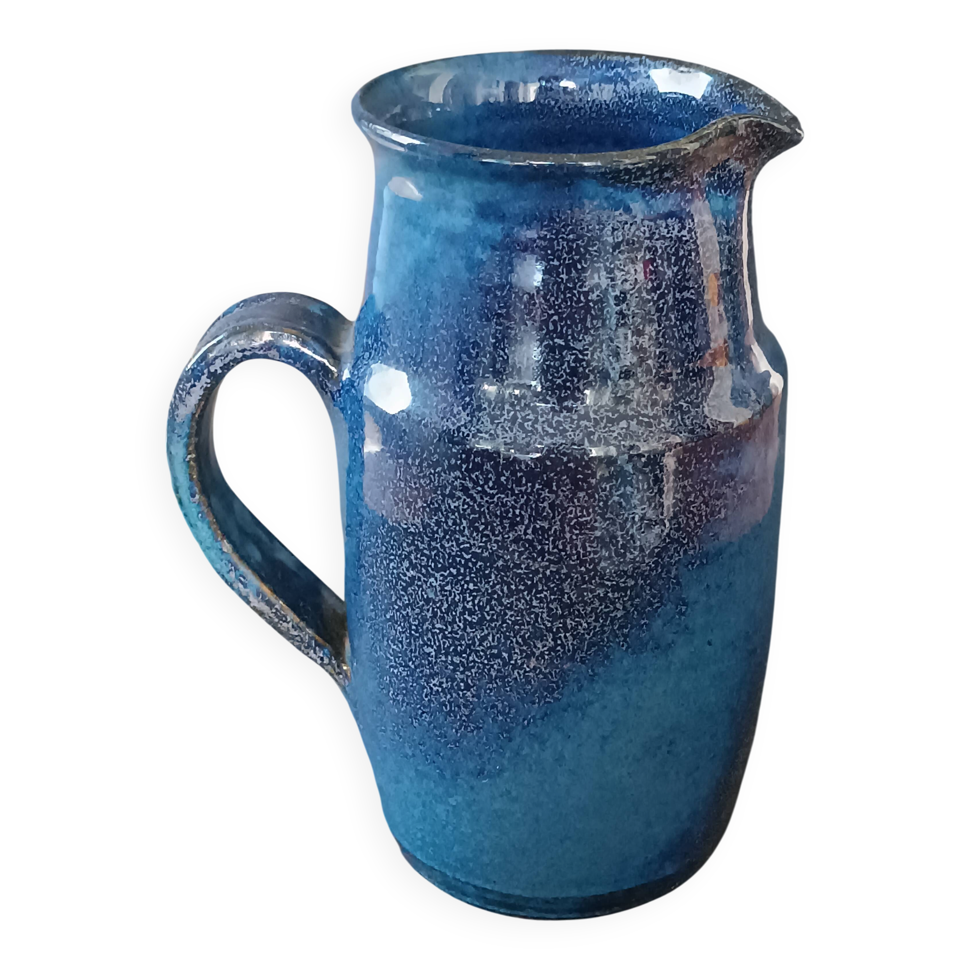 Blue stoneware jug La Combe du Lac Lamoura