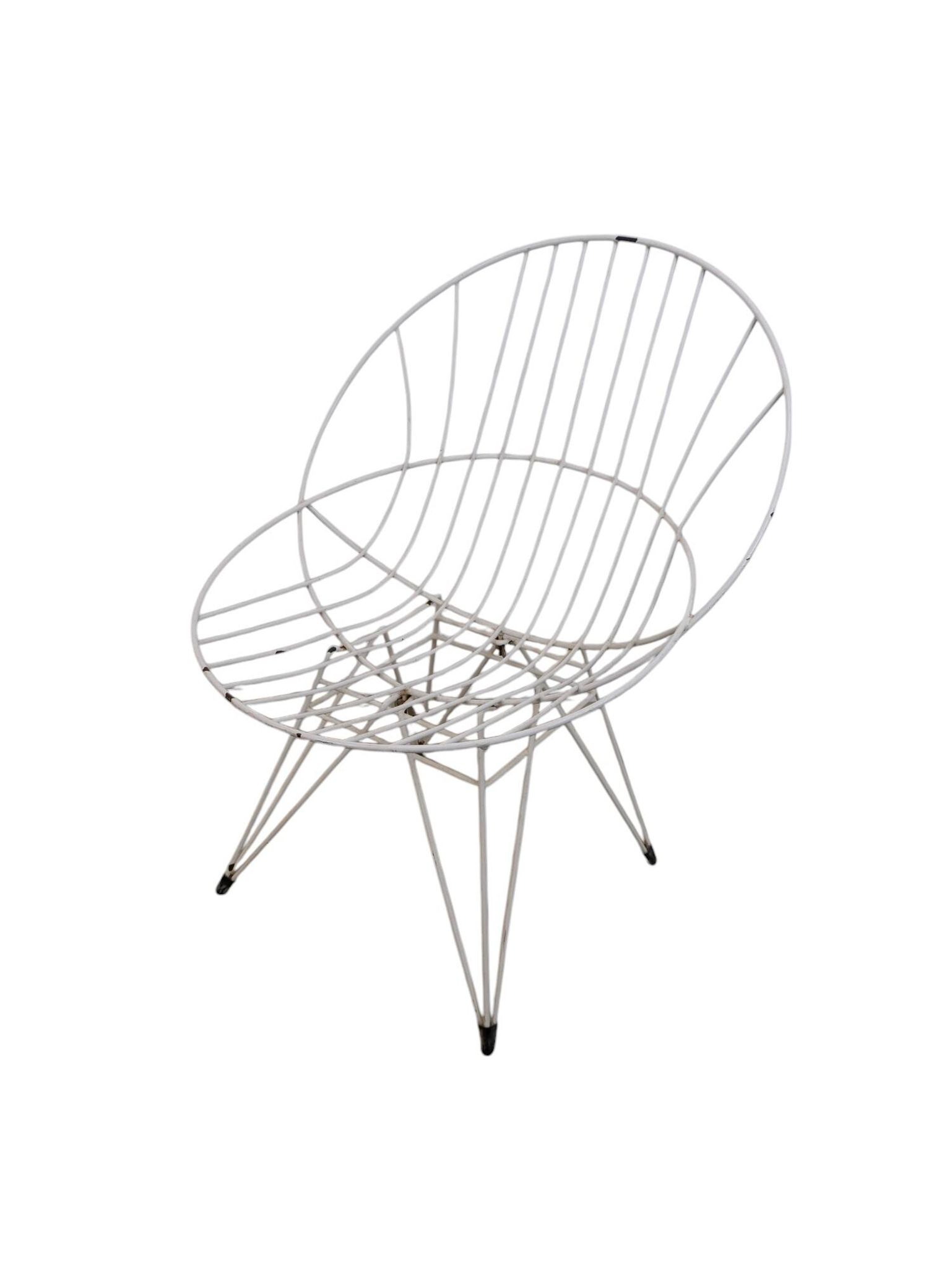 Chaise Pastoe Combex en fil métallique, 1950s