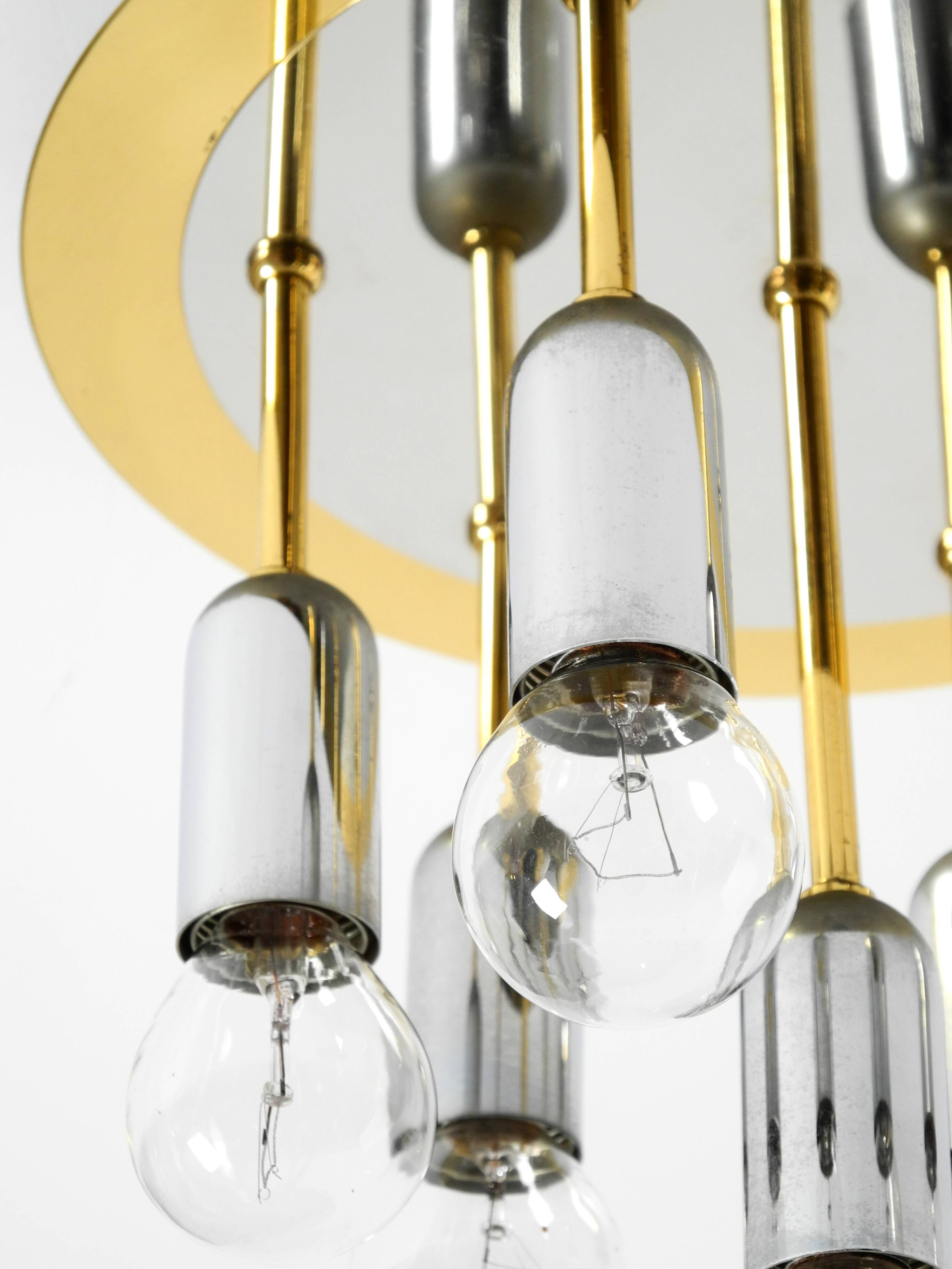 80s Post-Modern Ceiling Lamp by Schmidt Leuchtenfabrik, in brass and chrome
