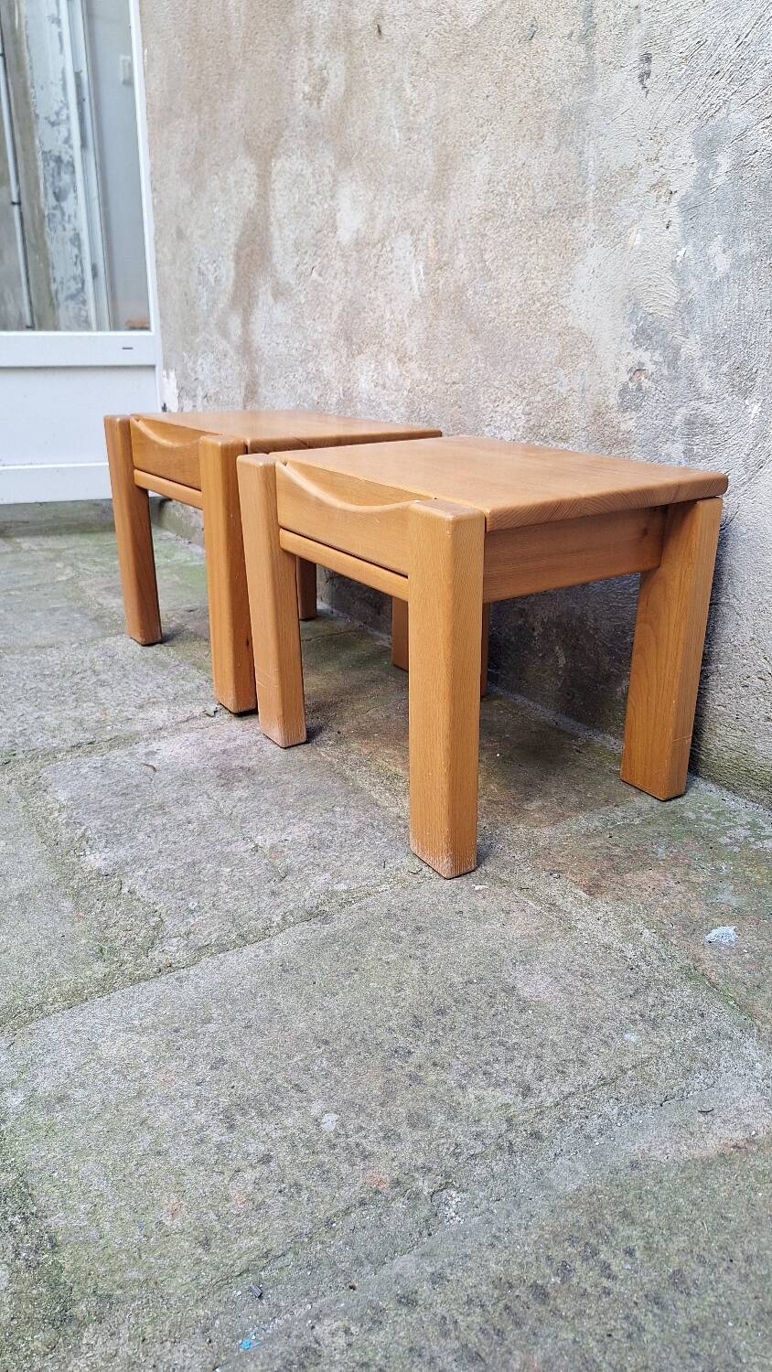 Pair of bedside tables in elm Atelier Chauvin