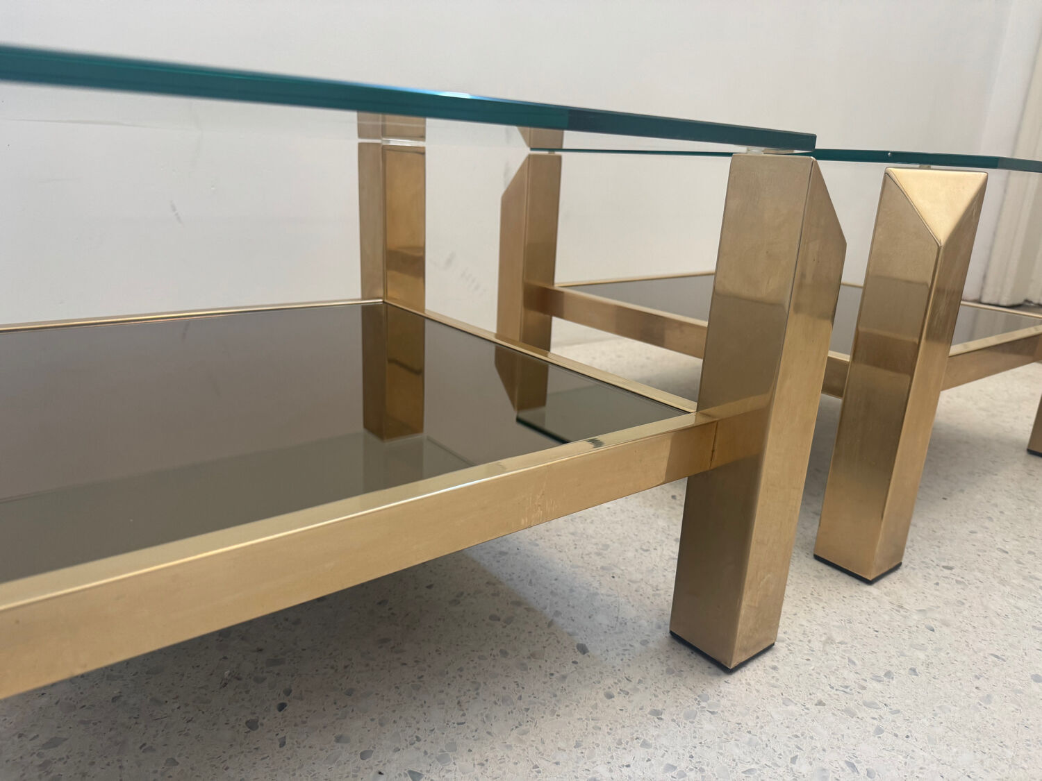 Pair of Belgo Chrom side tables, Belgium 1970s