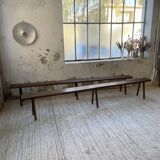 Paire de bancs de ferme en chêne massif 3m
