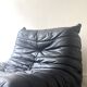 Black leather Togo armchair by M. Ducaroy for Ligne Roset