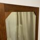 Large vintage Art Deco bizote mirror to place or hang, solid wood frame
