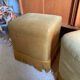 Pair of vintage fringed velvet poufs