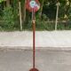 Vintage Italian floor lamp with burgundy marble effect and round dome