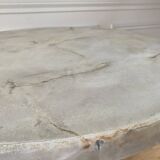 Bistro table, vintage side table, cast iron legs, imitation resin top