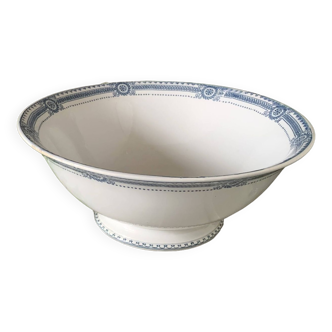 Large old salad bowl in sarreguemines earthenware