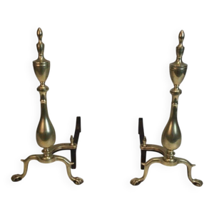 Paire de chenets néo-gothiques