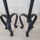 Large metal candlesticks in Brutalist style