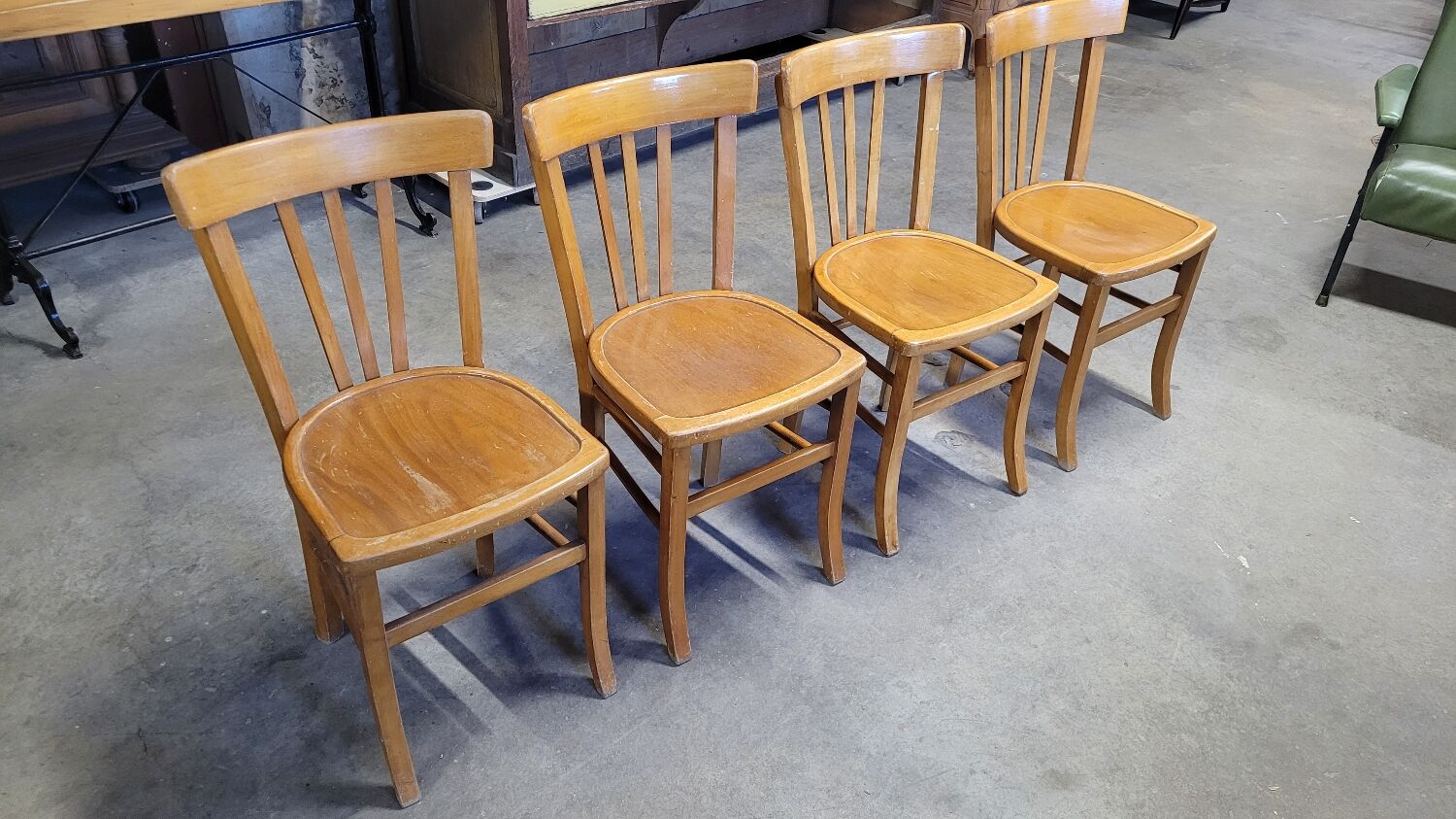 Series of 4 vintage luterma bistro chairs 1950