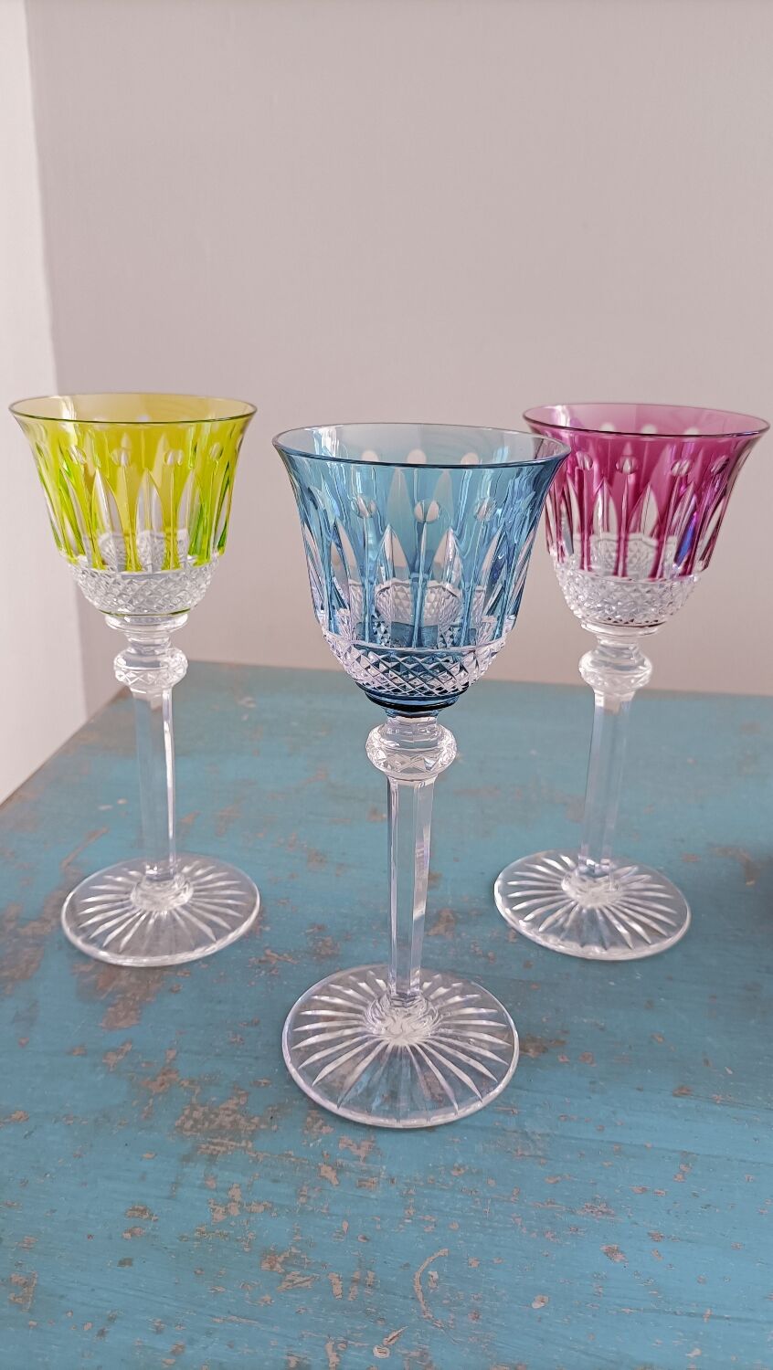 6 Saint Louis lined crystal wine glasses, Tommy model