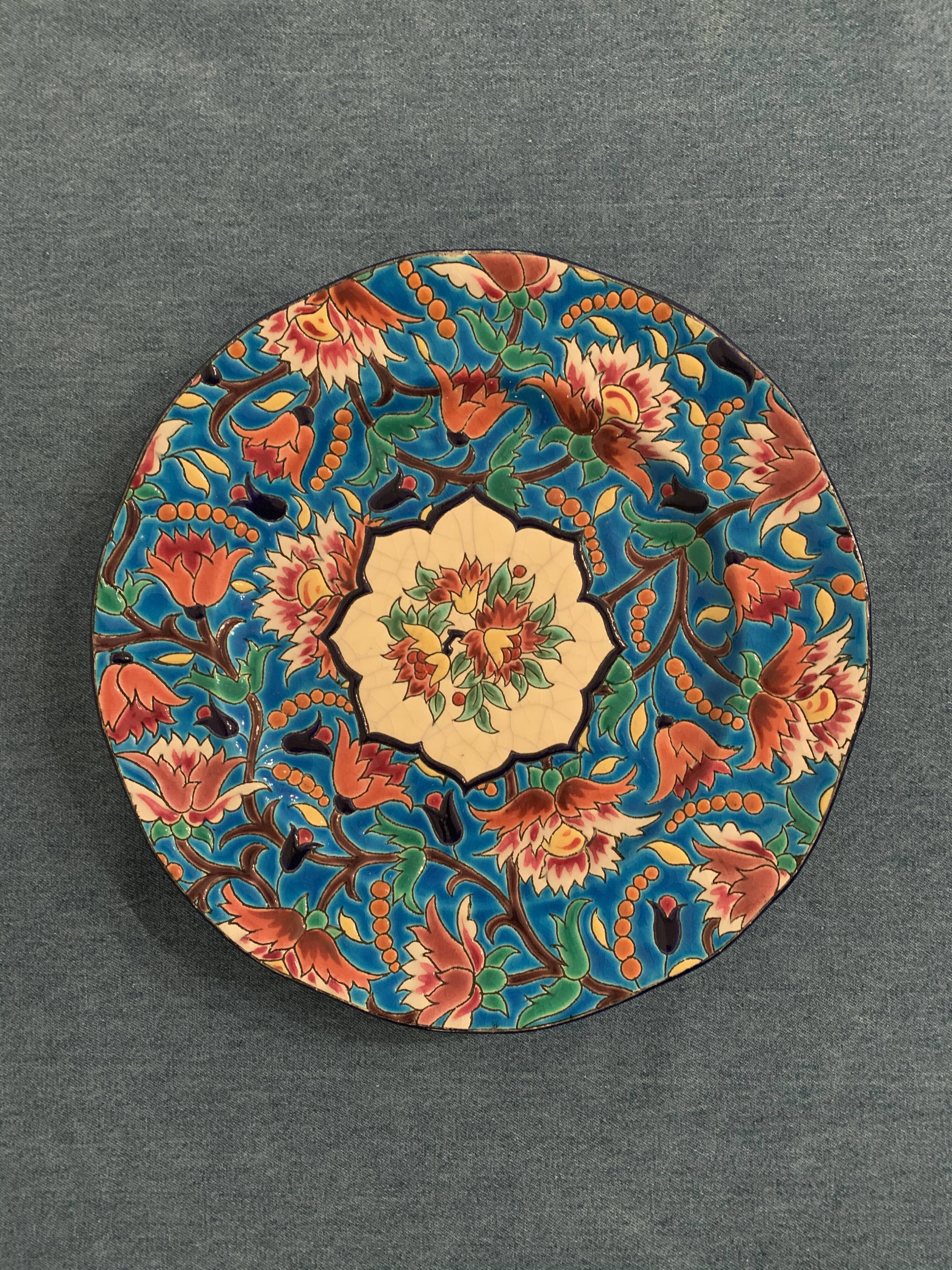 Longwy enamels plate