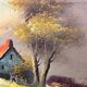 Old cottage oil painting