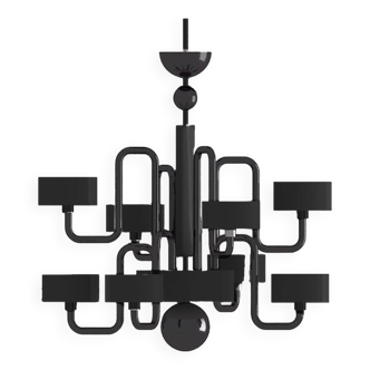 Panzeri Chandelier Black Murano Glass