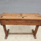 Double school wood desk from 1880 for decoration