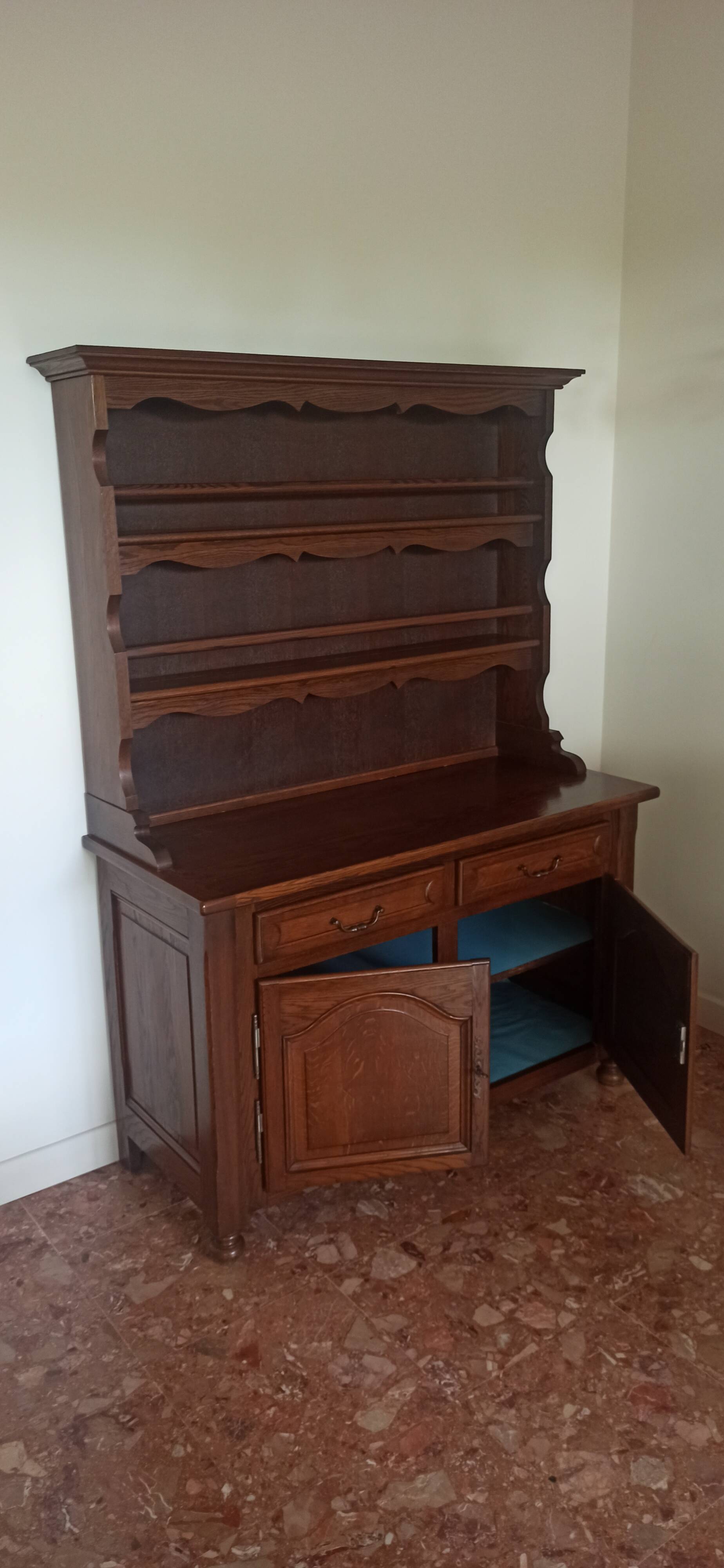 two-body oak solid wood sideboard