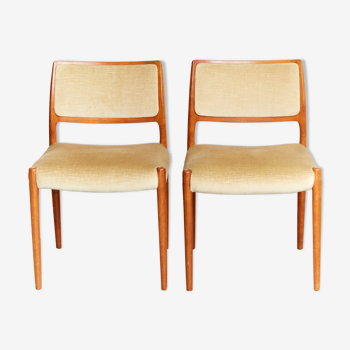 Couple Niels Otto Møller Teak Chair #80 for J.L. Møllers