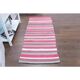 Vintage Turkish Hand-Knotted Wool Cotton Pink Kilim Runner Rug 72x172
