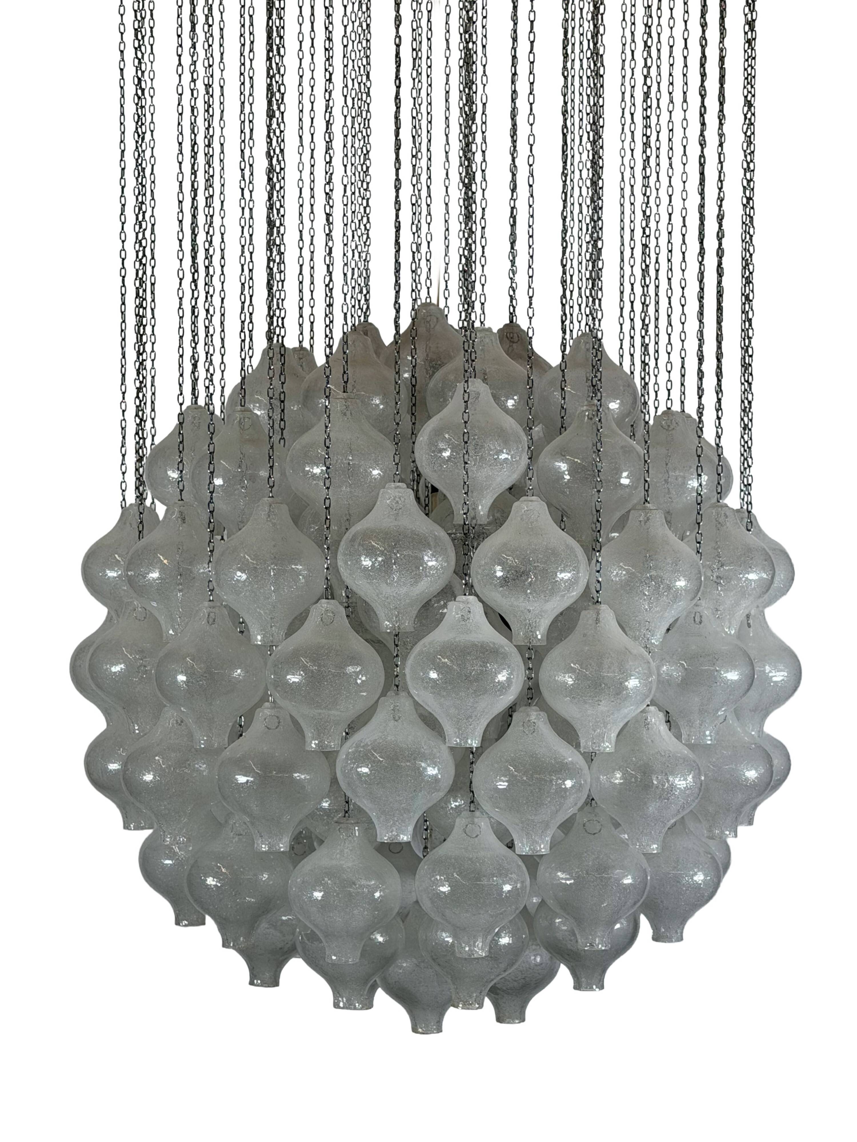 1960s 197070s Tulip Chandelier by J.T. Kalmar for Kalmar Austria