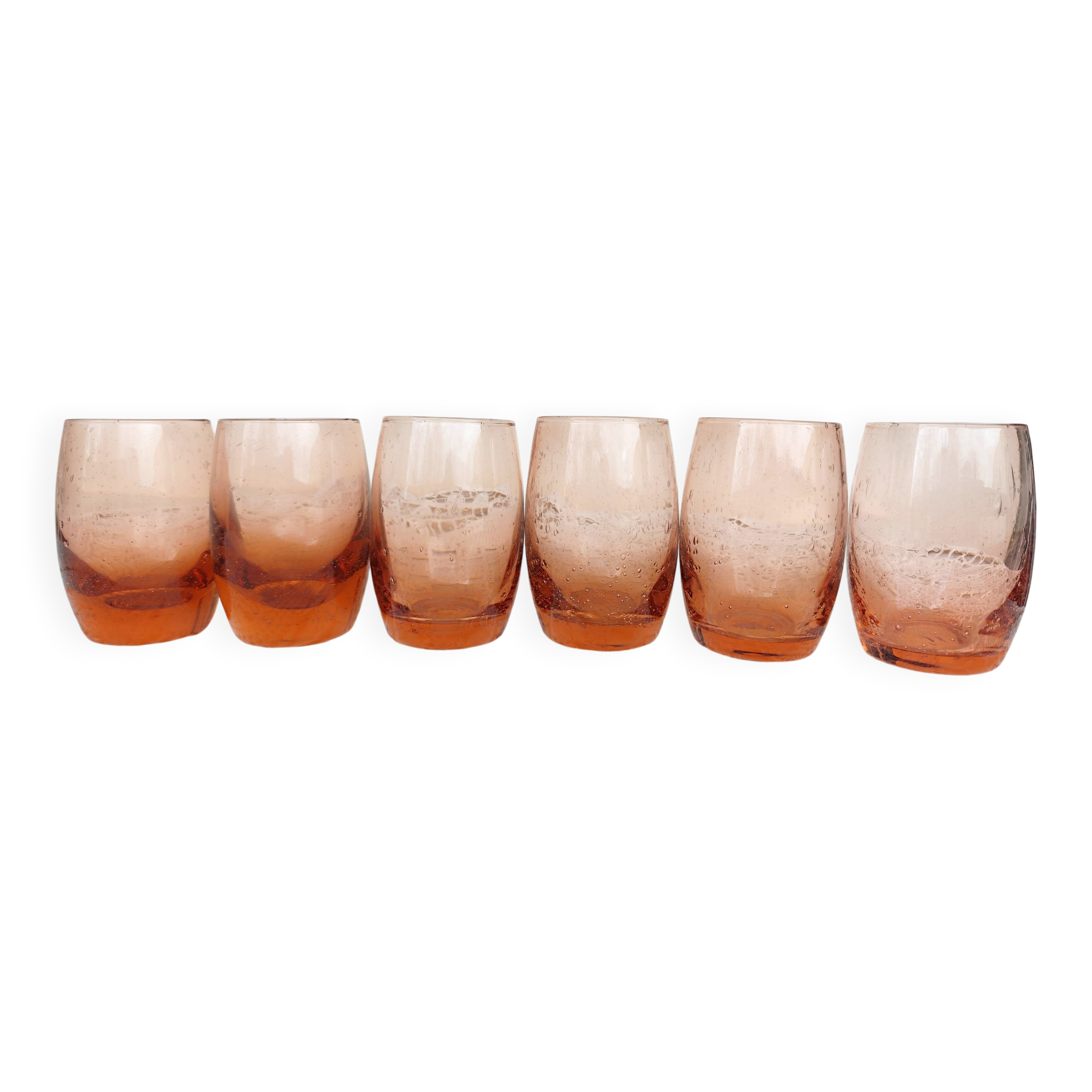 Handmade pink soufflé glasses