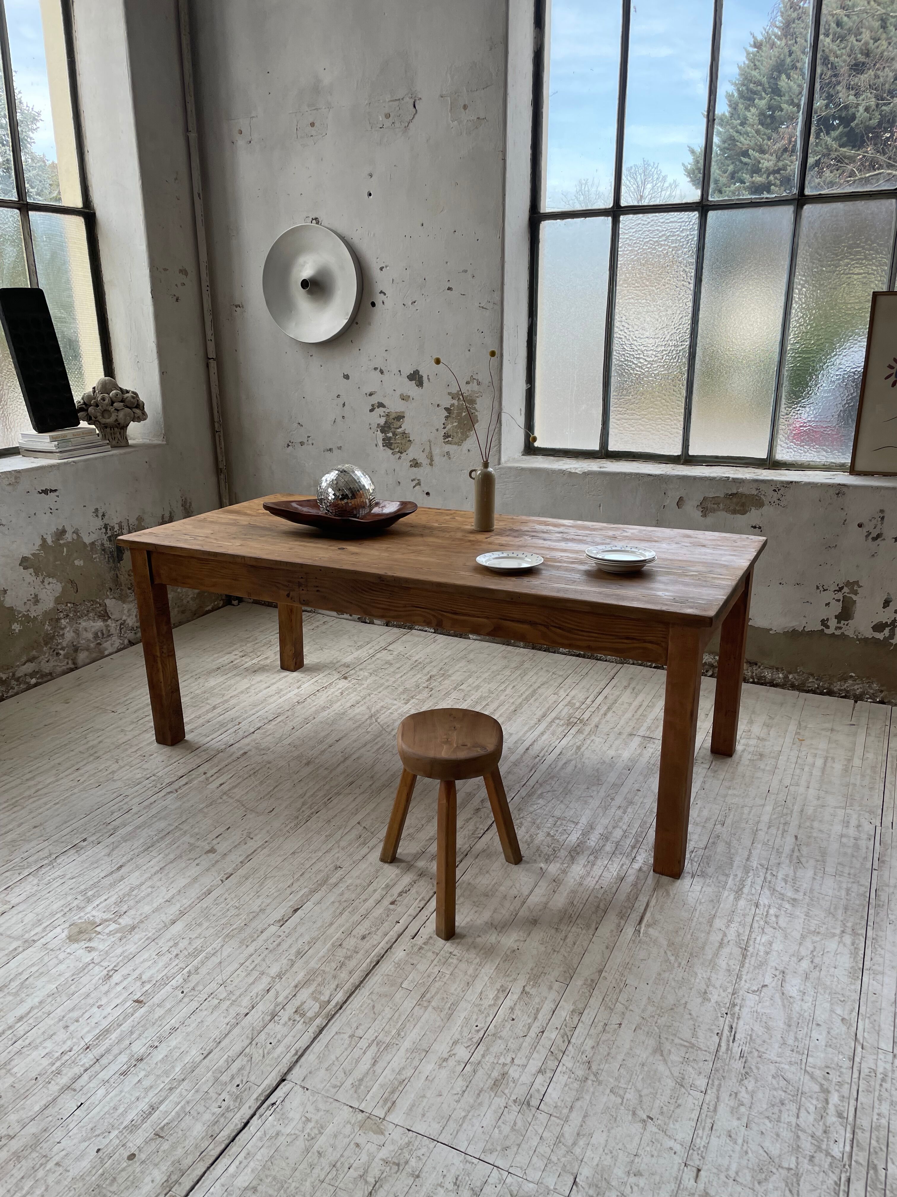 Farmhouse table in elm and pine 2m