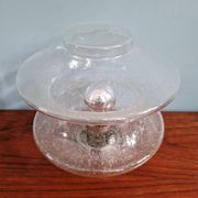 Ceiling light meerpaal in transparent bubbled glass, raak amsterdam, 1970