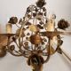 Chandelier hand-forged Hollywood Regency rose leaf decorations