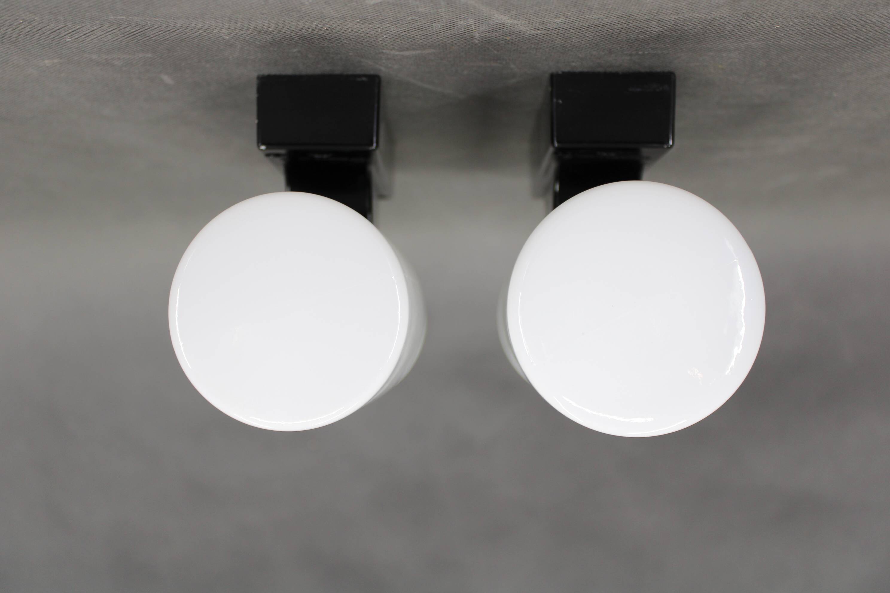 1960s Set of Two Glass/Bakelite Wall Lights , Czechoslovakia