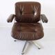 Chaise de bureau en cuir Stoll Giroflex par Karl Dittert moderne du milieu du siècle