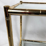 Lancel House gilded metal coffee table, two glazed tops