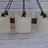 Teak and granita chandelier