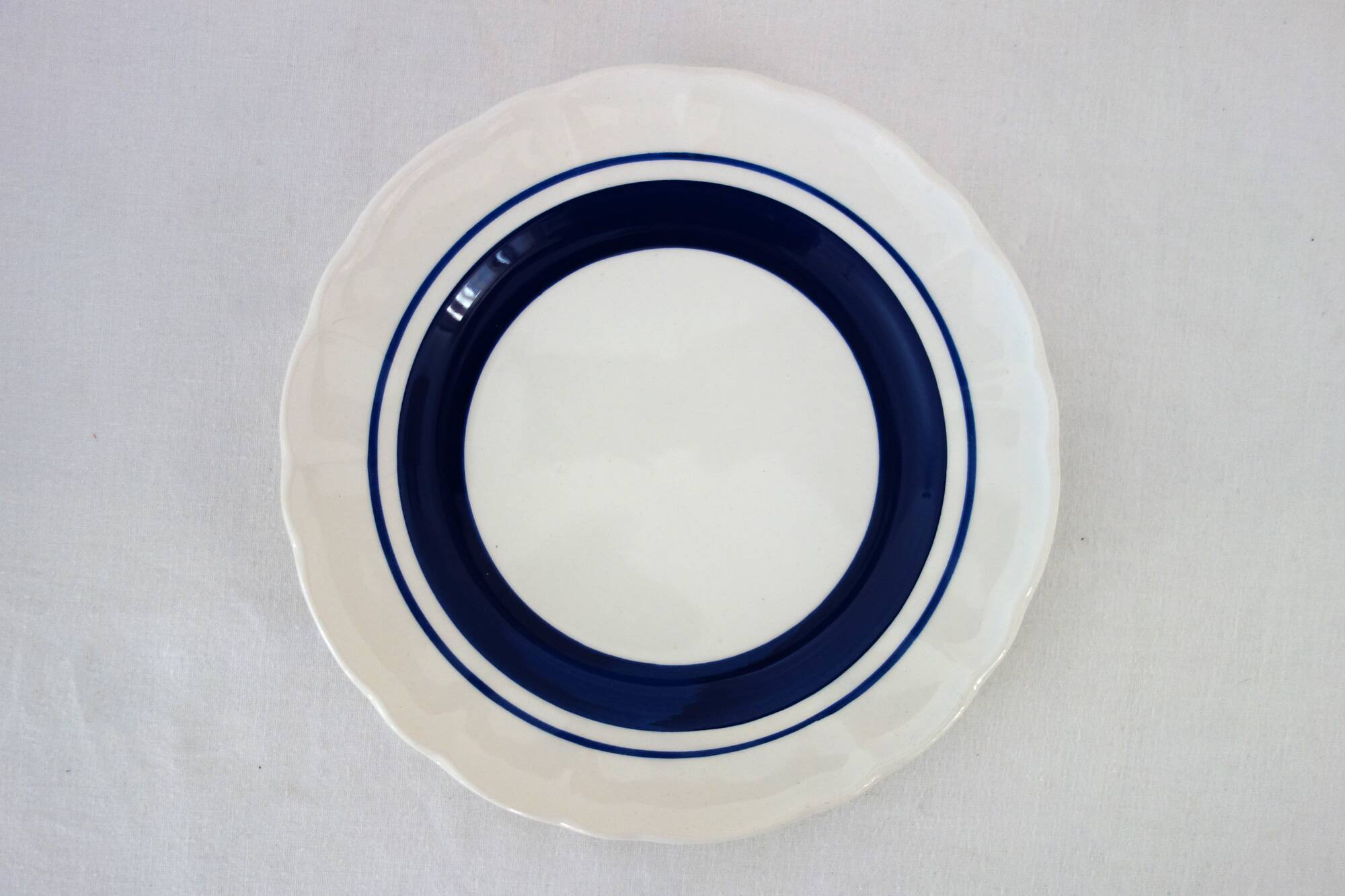 6 white and blue dessert plates, Italy